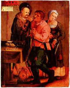 Image of a farmer at the dentist by Johann Liss